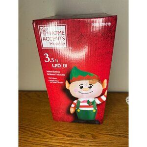 Home Accents Holiday 3.5 ft. LED Lights Christmas Airblown Inflatable Elf NEW